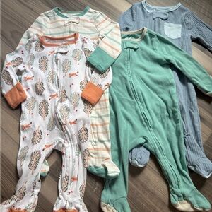 Cozy Kids One Piece Set - Green, Blue, White